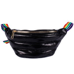 Black Irredescent Fanny Pack with Rainbow Strap - Denny's