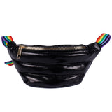 Black Irredescent Fanny Pack with Rainbow Strap - Denny's