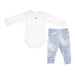 Blue & Grey Tie Dye 2pc Onesie - Denny's