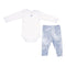 Blue & Grey Tie Dye 2pc Onesie - Denny's