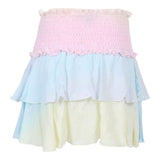 Ombre Smocked Top Ruffle Tiered Skirt - Denny's