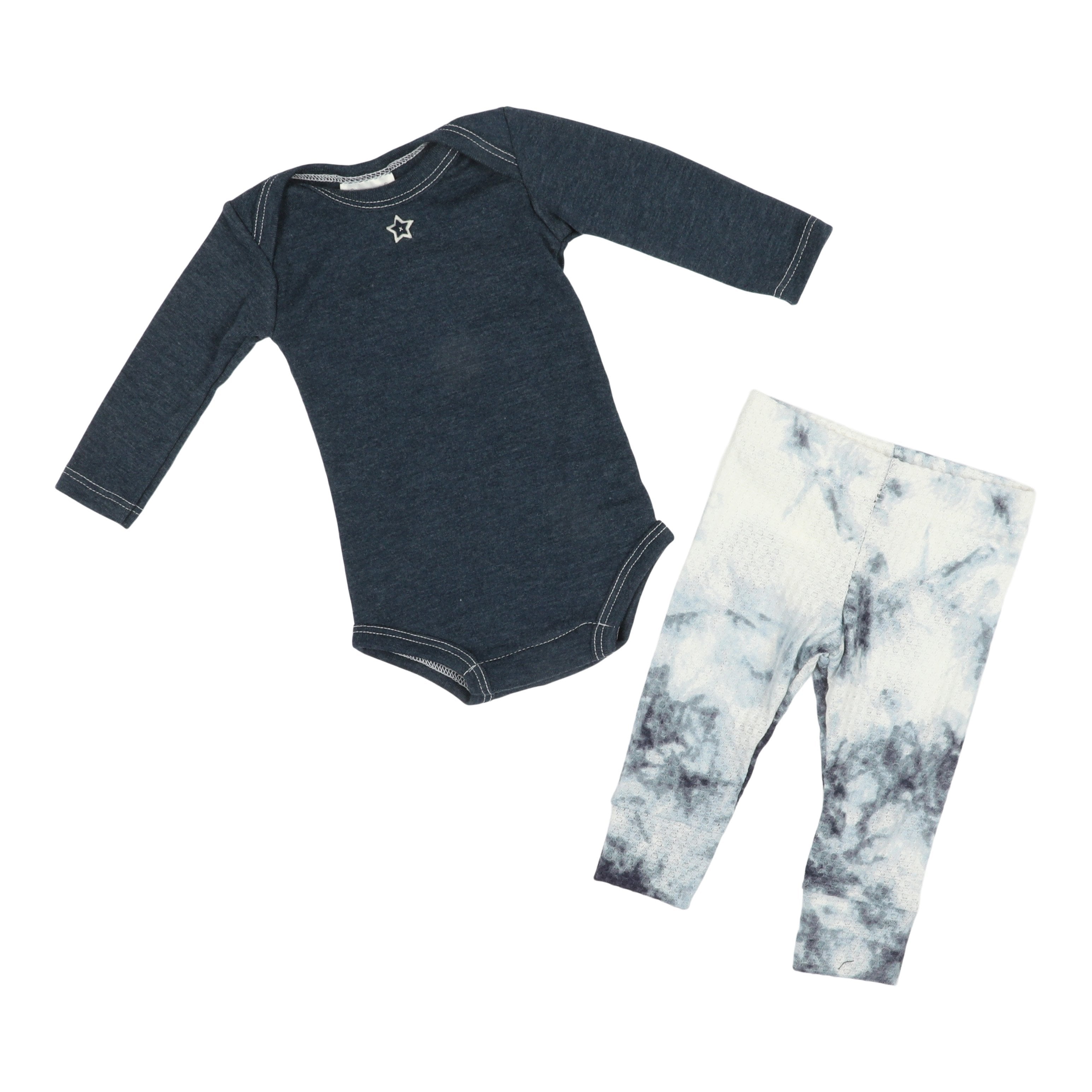 2pc Onsie Set Denim Tie Dye Waffle - Denny's