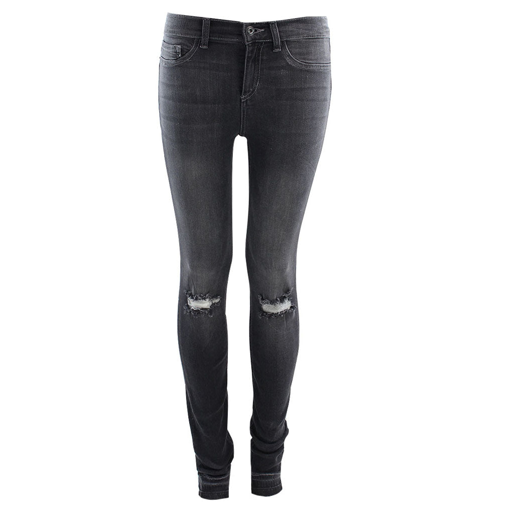 Medium Rise Released Hem Distressed Skinny Jean - Denny's