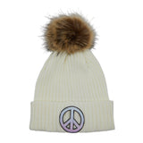 Sugar Glitter Peace Sign Pom Beanie - Denny's