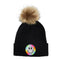 Silver Glitter Smiley Pom Beanie - Denny's