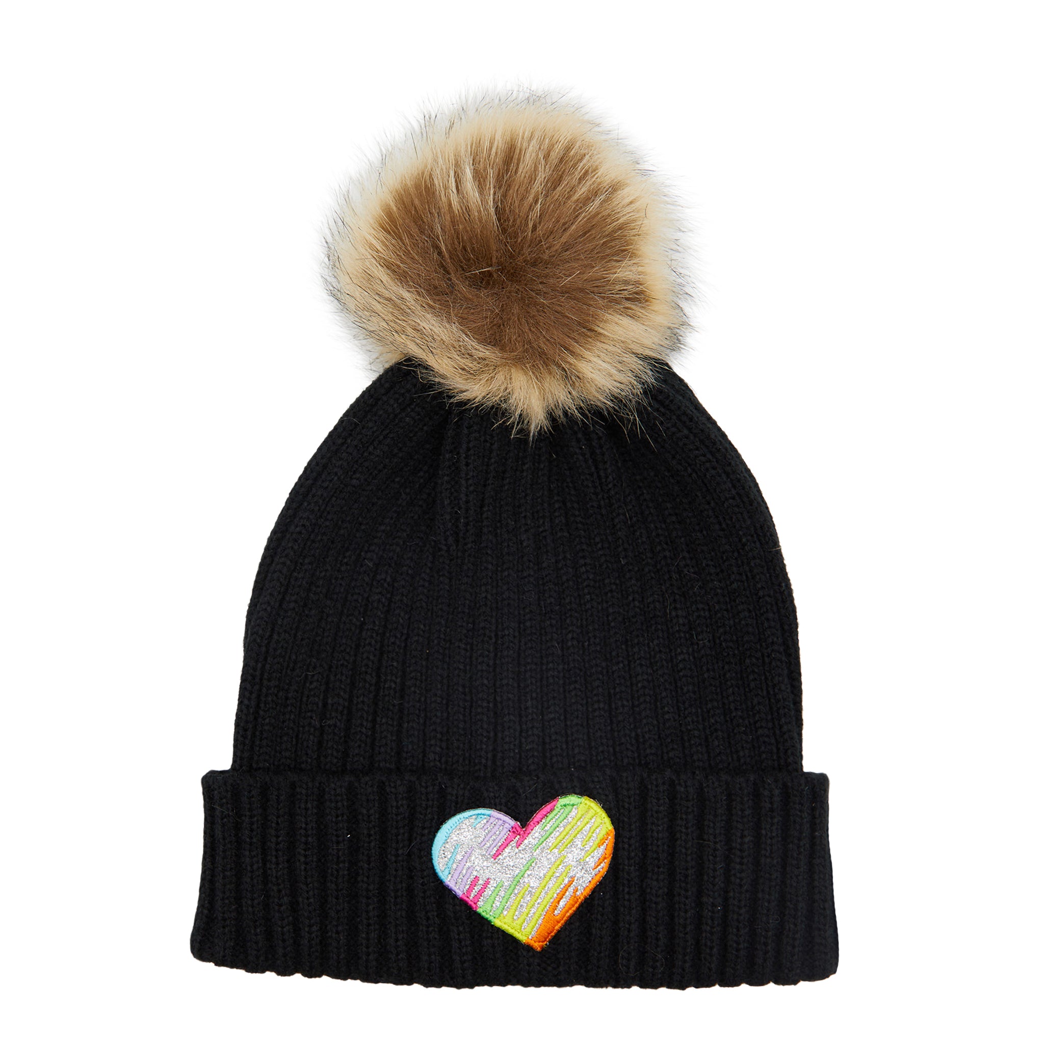 Metallic Heart Pom Beanie - Denny's