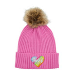 Metallic Heart Pom Beanie - Denny's