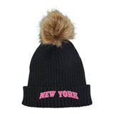 Pink New York Pom Beanie - Denny's