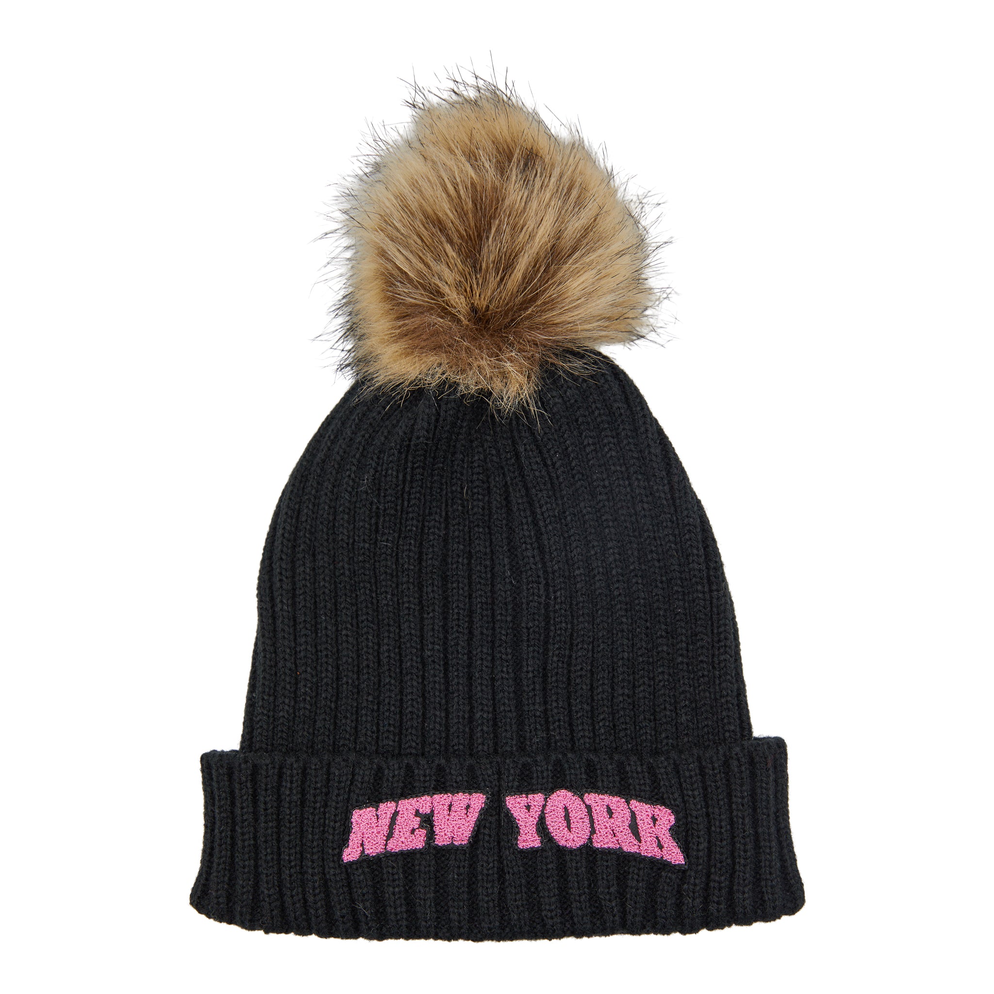 Pink New York Pom Beanie - Denny's
