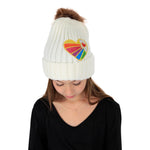 Pom Beanie Rainbow Rays Heart - Denny's