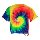 Youth Tie Dye Crop Tee with Cuts - Denny's
