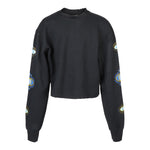 Evil Eye On Sleeves Crop Sweatshirt - Denny's