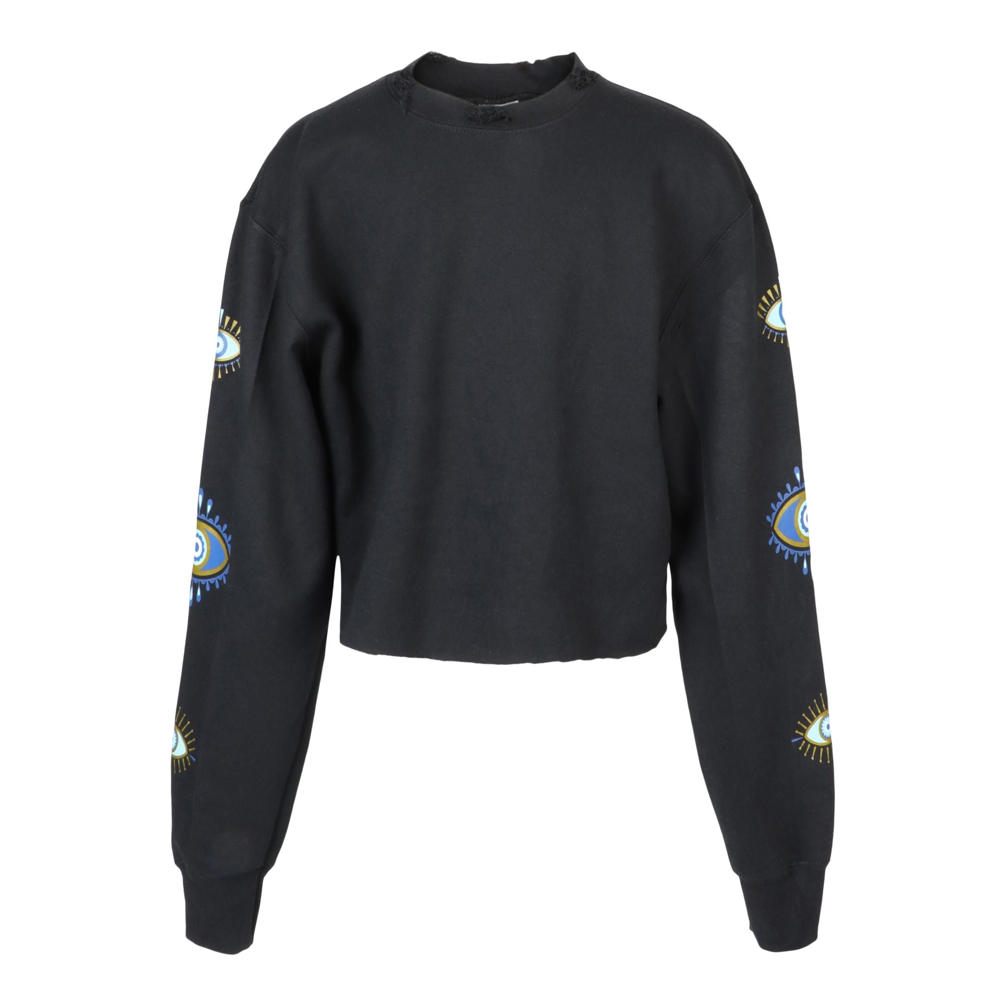 Evil Eye On Sleeves Crop Sweatshirt - Denny's