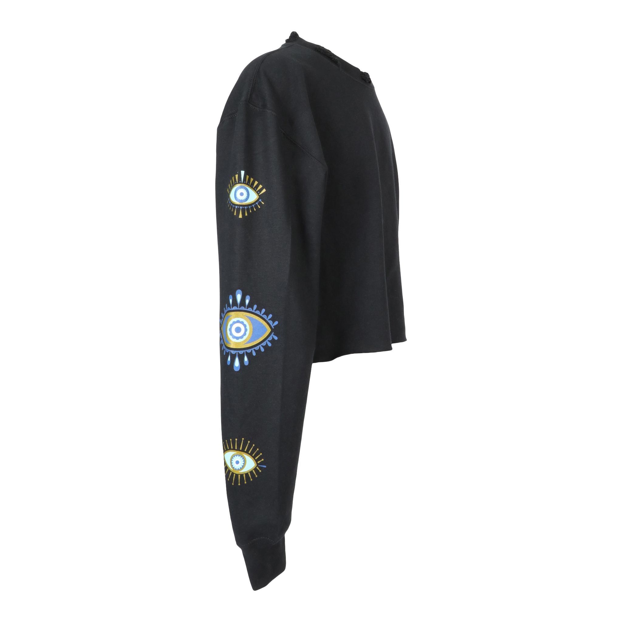 Evil Eye On Sleeves Crop Sweatshirt - Denny's