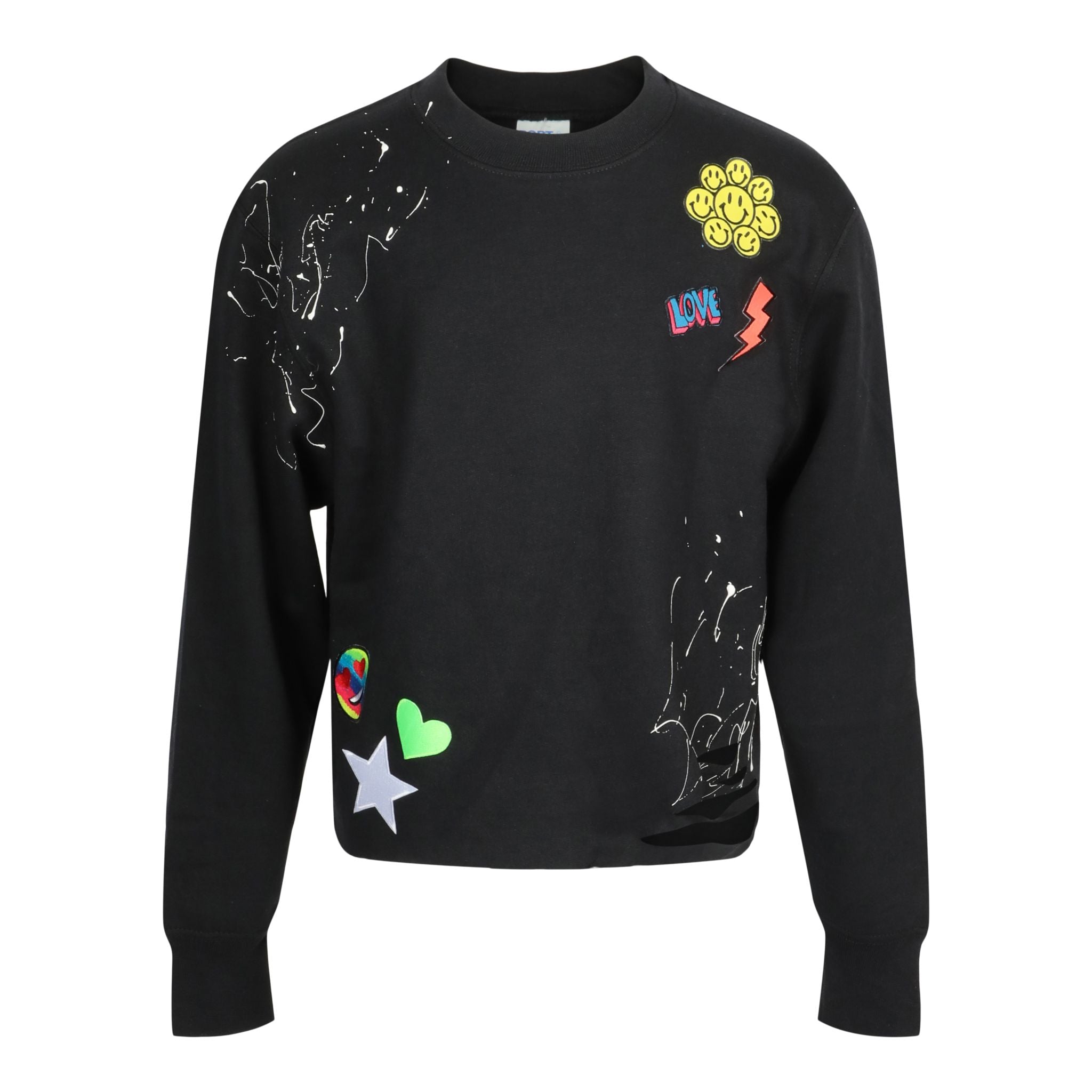 Splatter And Patches Cut Sweatshirt - Denny's