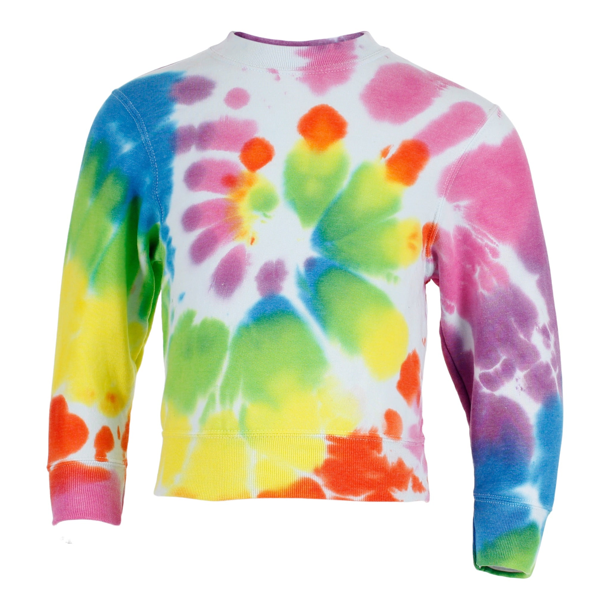 Neon Tie Dye Youth Fleece Crew Neck - Denny's