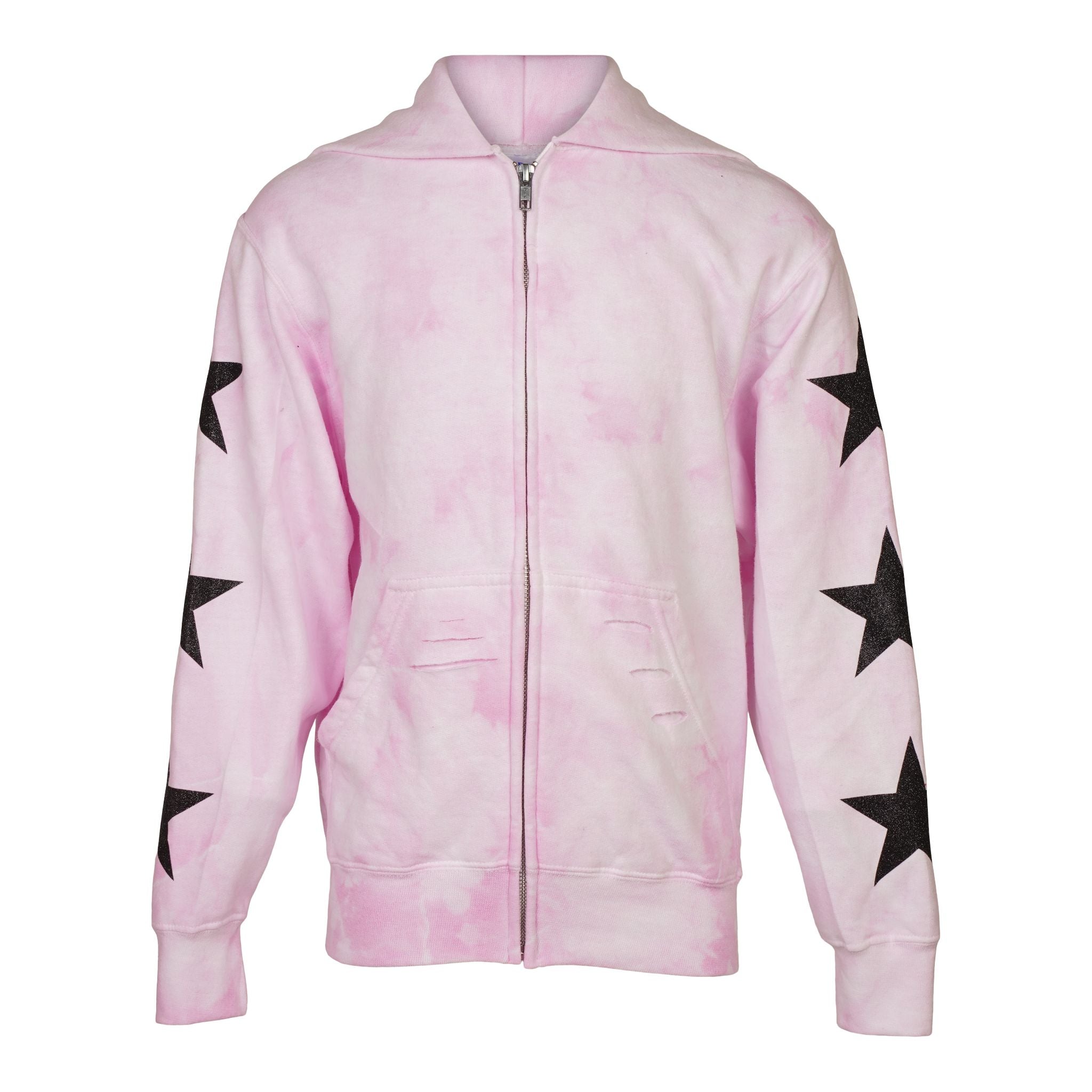 Black Stars Tie Dye Zip Jacket - Denny's