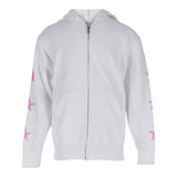 Zip Hoodie with Tie Dye Grateful Dead on Back & Glitter Stars Arm - Denny's