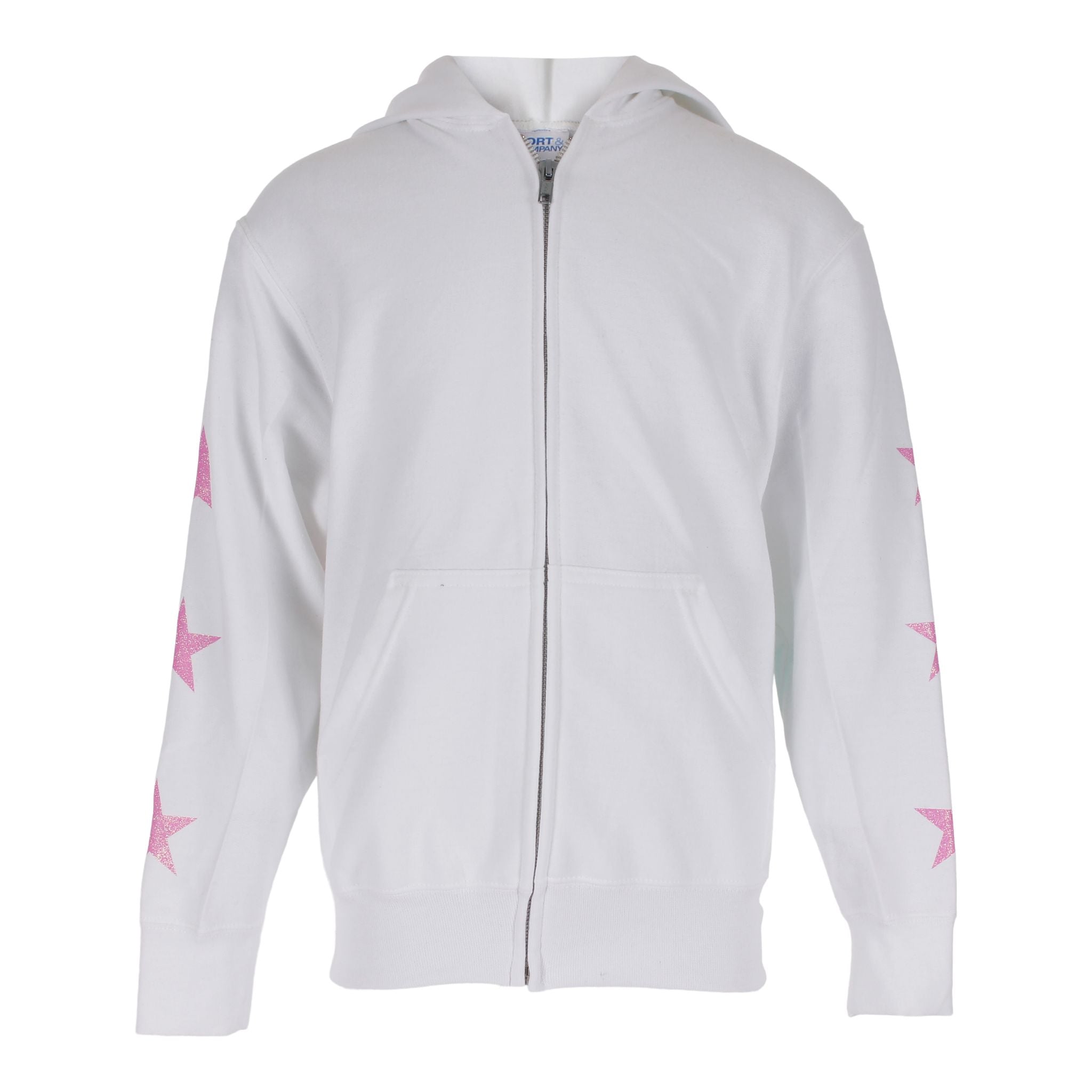 Zip Hoodie with Tie Dye Grateful Dead on Back & Glitter Stars Arm - Denny's