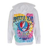 Zip Hoodie with Tie Dye Grateful Dead on Back & Glitter Stars Arm - Denny's