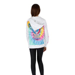 Zip Hoodie with Tie Dye Grateful Dead on Back & Glitter Stars Arm - Denny's