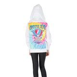 Zip Hoodie with Tie Dye Grateful Dead on Back & Glitter Stars Arm - Denny's