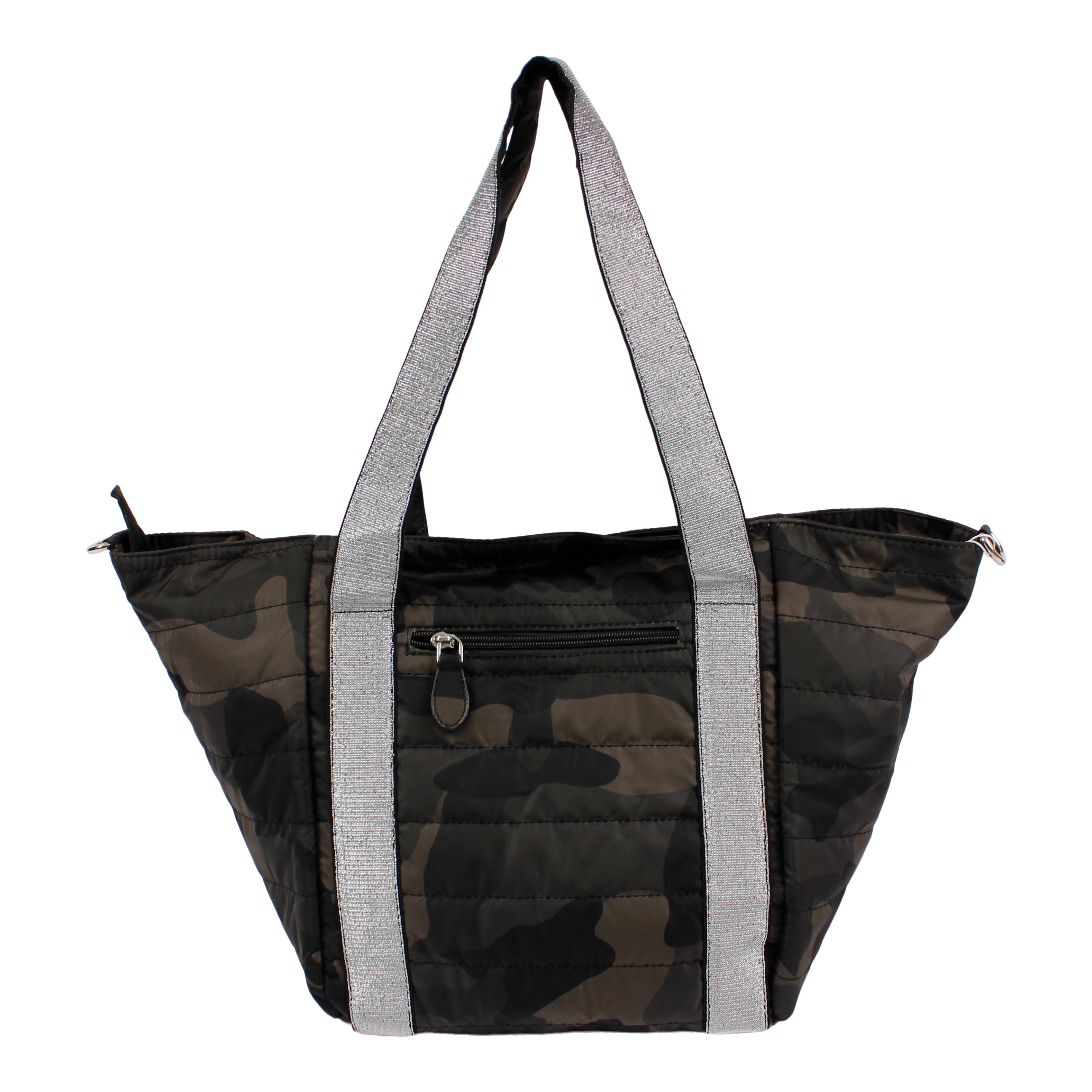 Camo Tote Bag with Silver Straps - Denny's