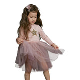 Long Sleeve Tutu Dress with Gold Star - Denny's