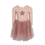 Long Sleeve Tutu Dress with Gold Star - Denny's