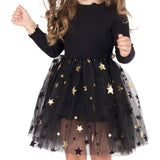 Mia Long Sleeve Tutu Dress with Gold Star Tulle - Denny's