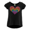 Short Sleeve High Low Top with Multi Heart - Denny's