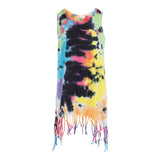 Jersey Fringe Dress Bright Multi Black Tie Dye - Denny's