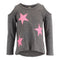 Long Sleeve Cold Shoulder with Neon Pink Glitter Stars - Denny's