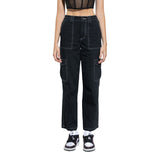 Julia Contrasting Stitch Cargo Pants - Denny's