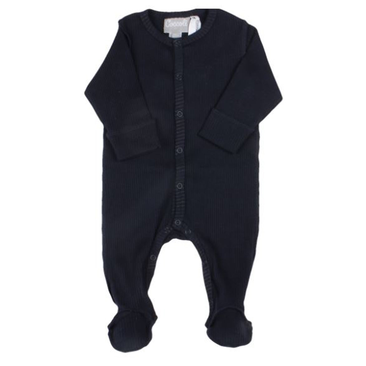 Navy Ribbed Footie - Denny's