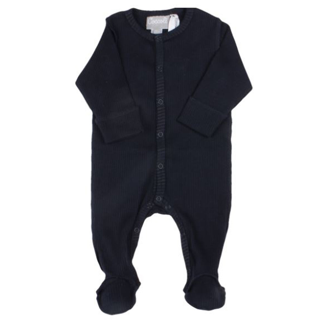 Ribbed Pocket Navy Footie
