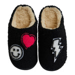 Bolt, Smiley, &  Heart Patched Slide Slipper - Denny's