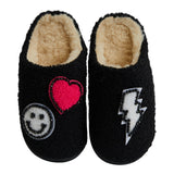 Bolt, Smiley, &  Heart Patched Slide Slipper - Denny's
