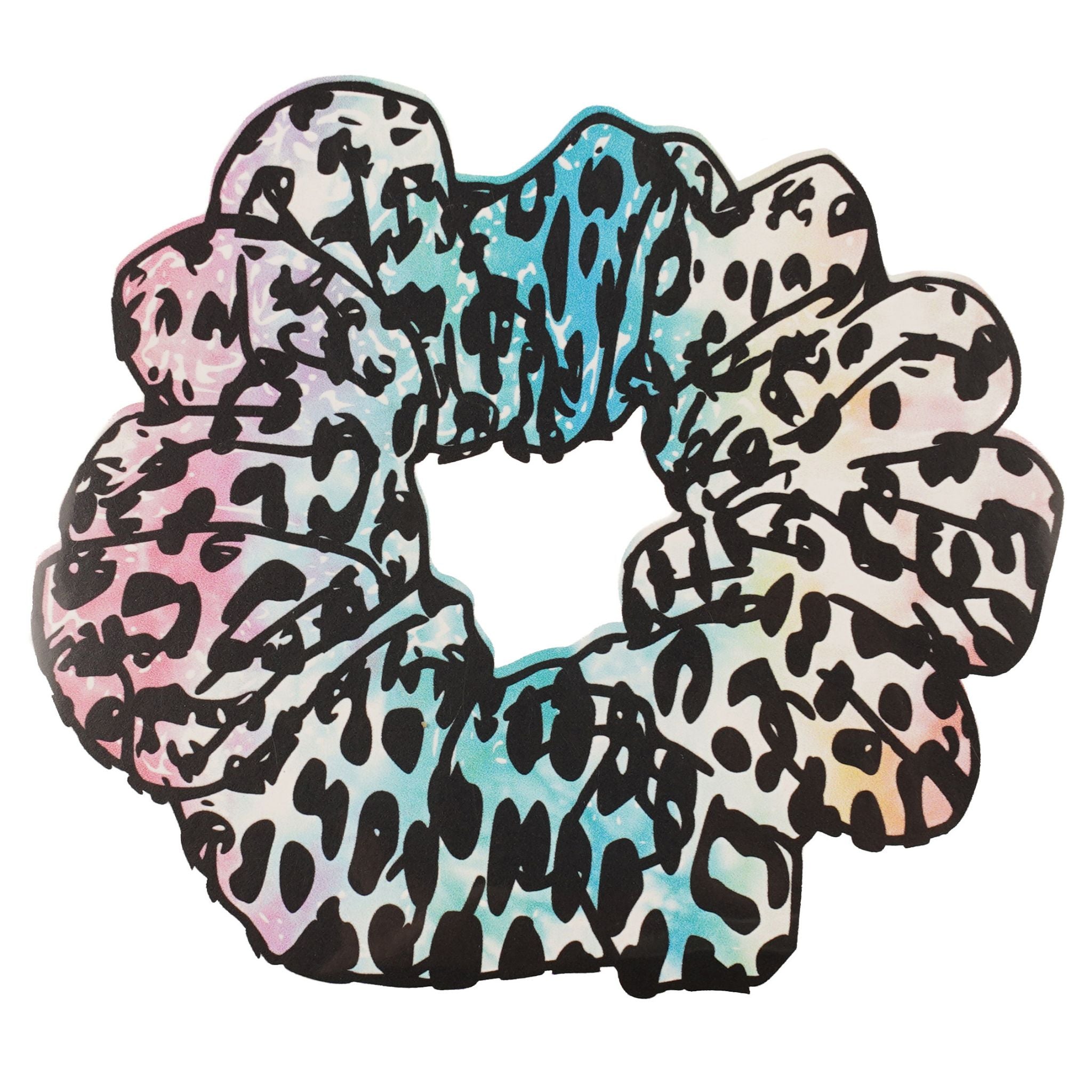 Pastel Tie Dye Leopard Scrunchie Sticker 4inch - Denny's