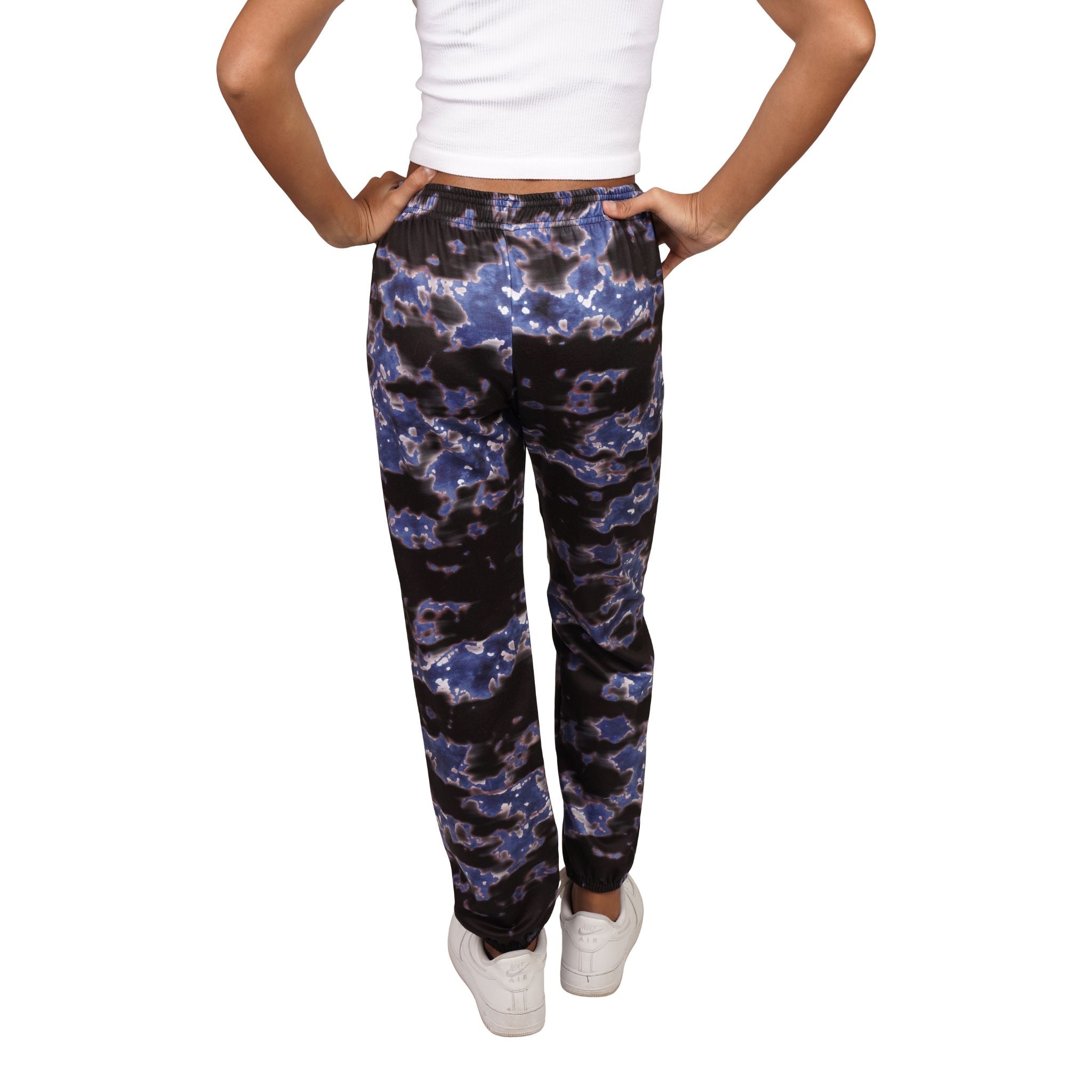 French Terry Bleached Black Denim Jogger - Denny's