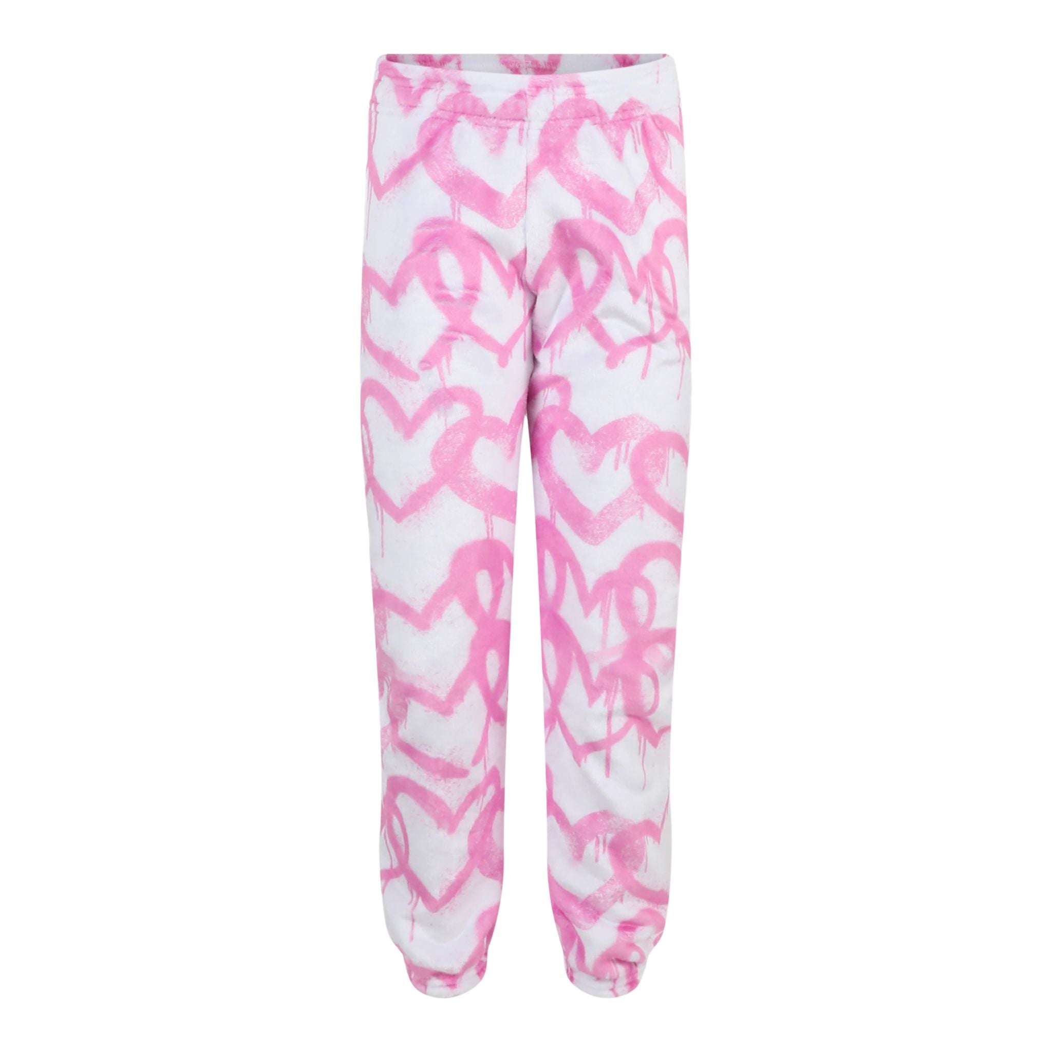 Drippy Heart Fuzzy Lounge Jogger 7-14 - Denny's