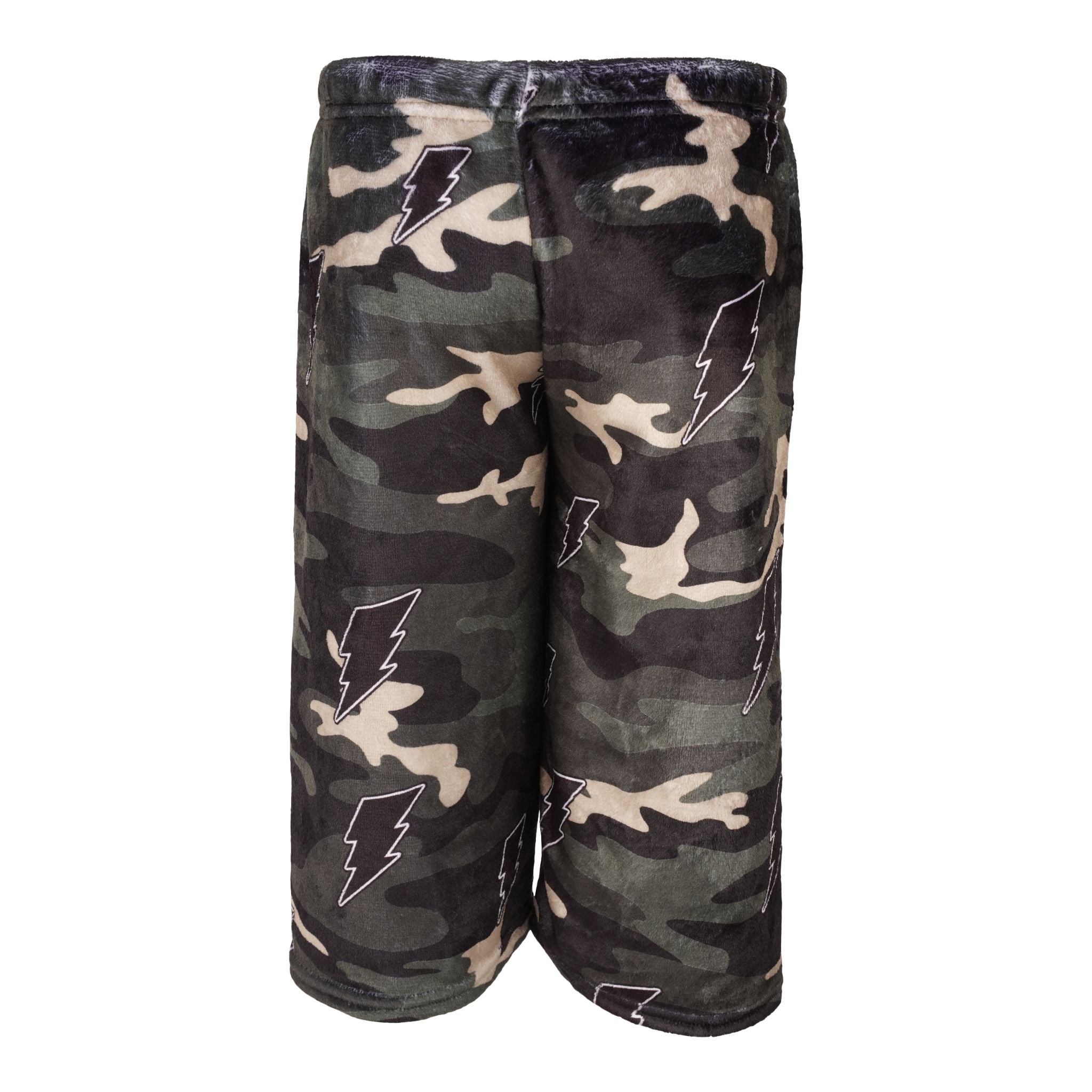 Boys Fuzzy Short Camo Lightning Bolt Side A Only - Denny's