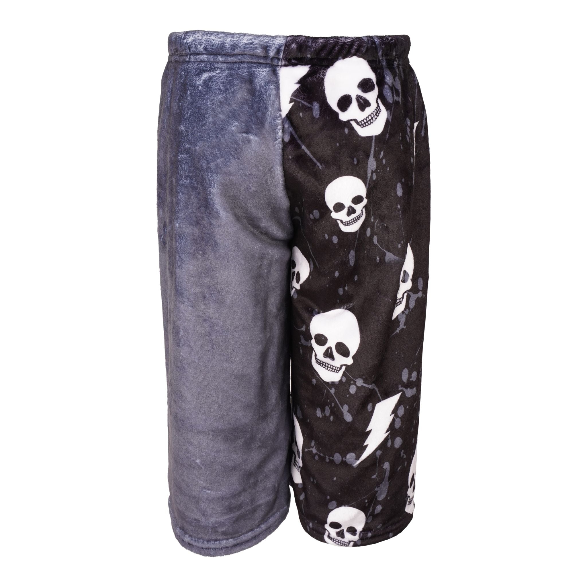 Boys Fuzzy Short Gry Splatter Skull - Denny's