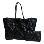 Black Quilted Tote - Denny's
