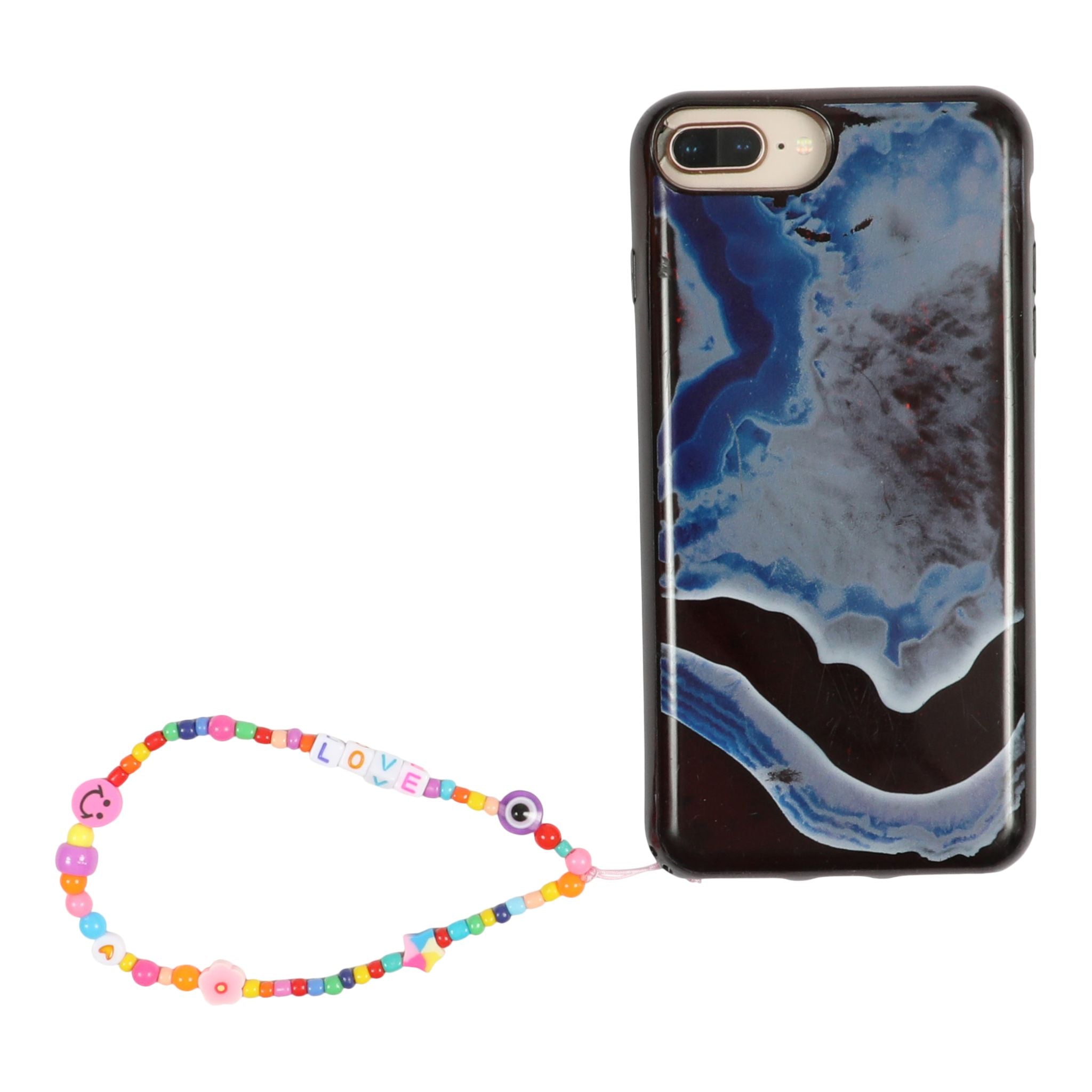 Multi Bead Love Flower Smiley Phone Strap - Denny's