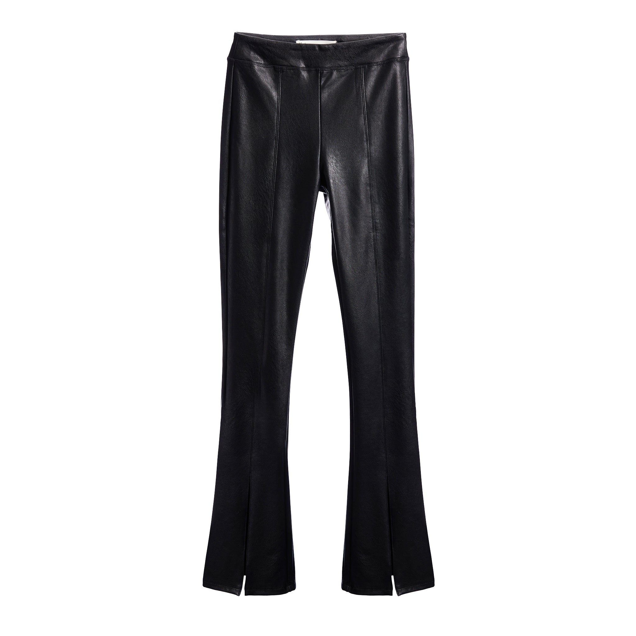 Stretch Faux Leather Slit Hem Pant - Denny's
