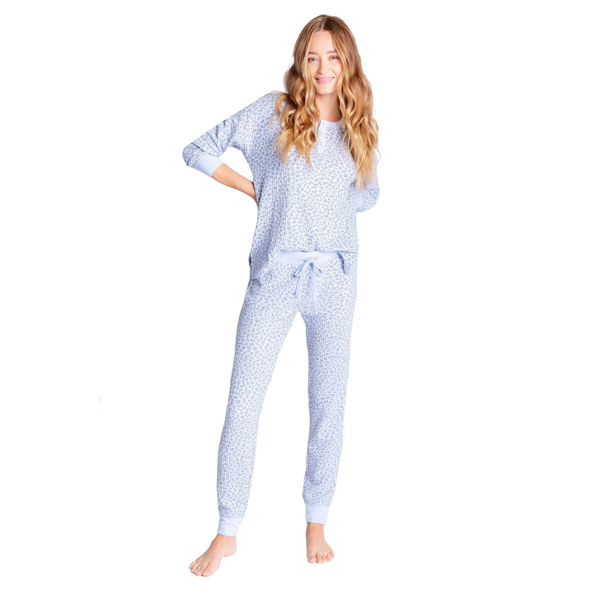 2pc Classic Leopard Thermal Ski Jammie - Denny's