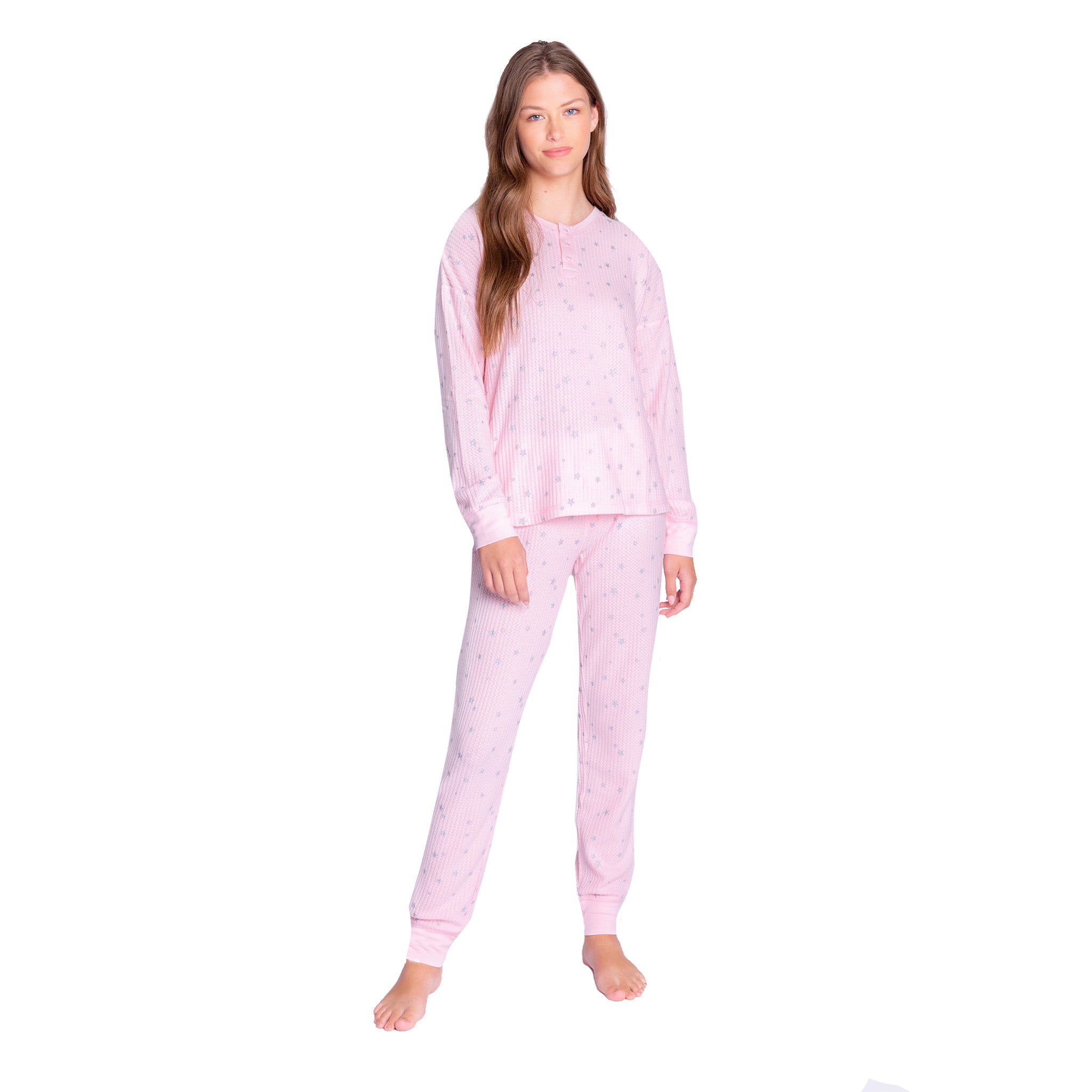 2pc Classic Stars Thermal Ski Jammie - Denny's