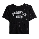 Brooklyn Splatter Crop Tee - Denny's