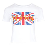 S/S Def Leppard Distressed Crop Crew - Denny's